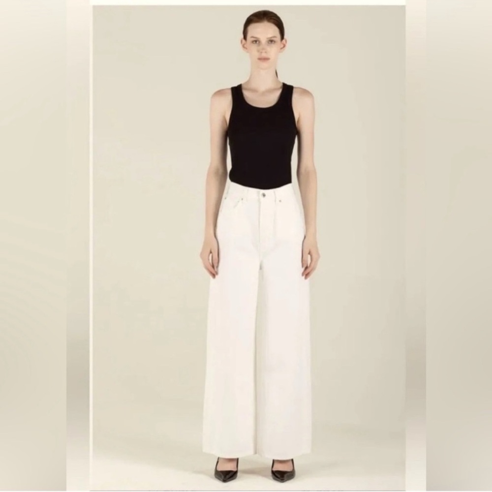 Etica White Wide-Leg Jeans